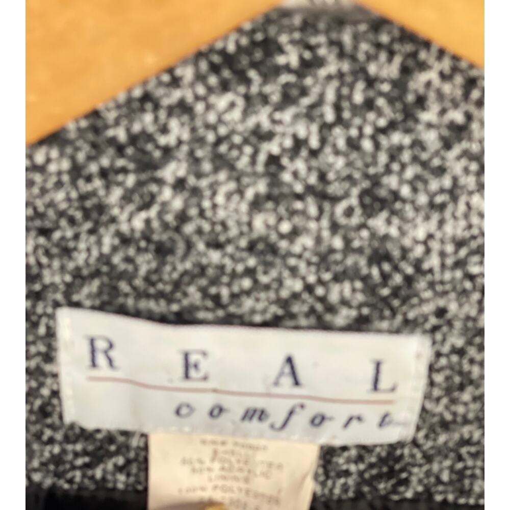 Vintage Marled Grey Blazer Career Wear Monochrome Preppy Office Blair Waldorf 14 - Picture 5 of 6